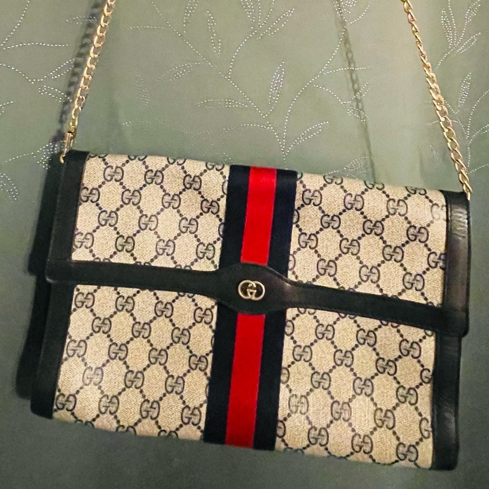 Gucci Vintage 70’s GG Clutch Bag with COA